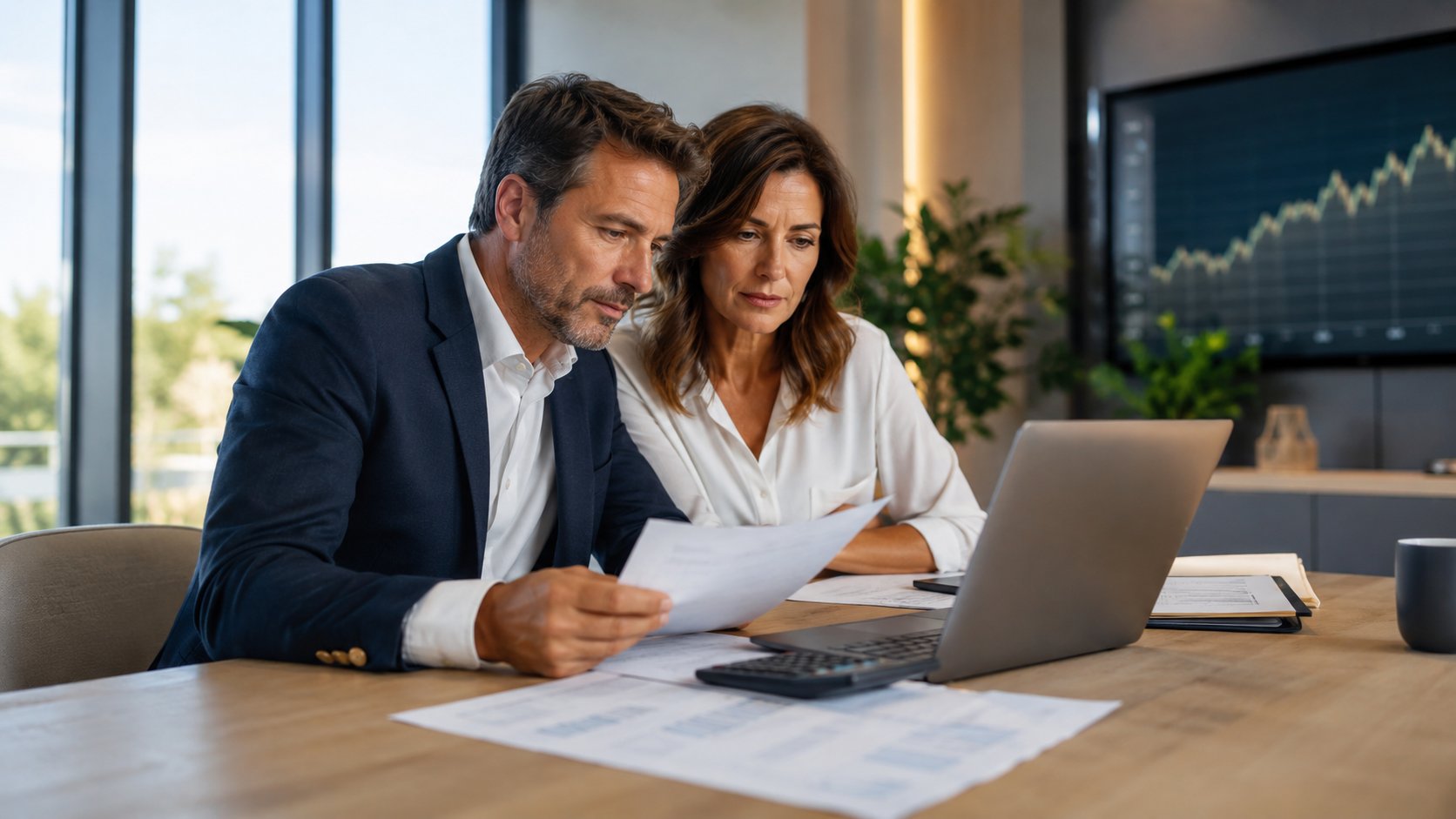 Couple en consultation patrimoniale étudiant la renégociation de leur crédit immobilier en 2026